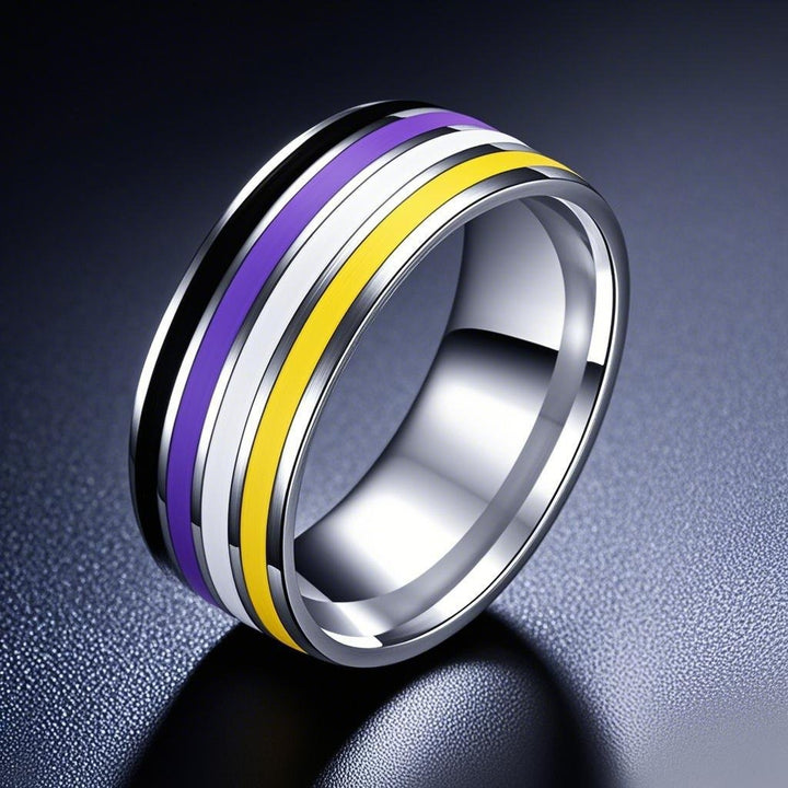Rainbow Flag Ring - Multi-Color Pride Symbol Ring, Fashion Accessory