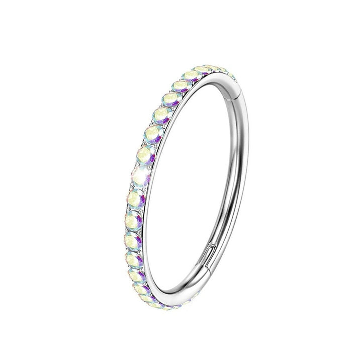 Multi-Color Paved Diamond Circular Multi-Purpose Earring/Nose Ring S925 Silver High-End Piercing Jewelry