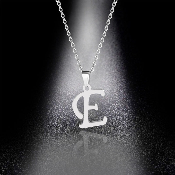 26 Letters Optional Minimalist Silver Necklace - Unisex Personalized Custom Initial Name Accessory