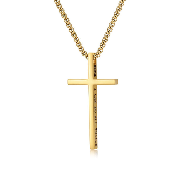 Multi-Color Scripture Cross Necklace - Unisex Inspirational Religious Style Accessory