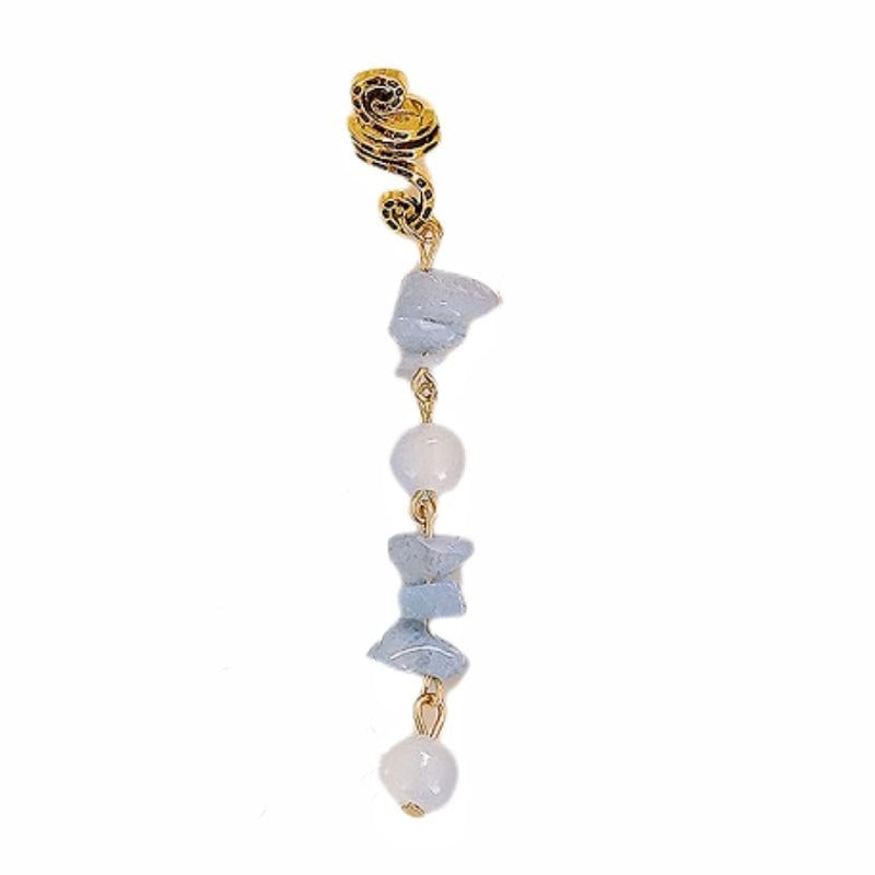 18K Gold Snake Color Crystal Spiral Hair Clips - Natural Crystal Braided Hair Accessories European