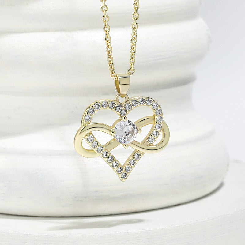 18K Gold Plated Infinity Heart Pendant Necklace | Symbol of Eternal Love