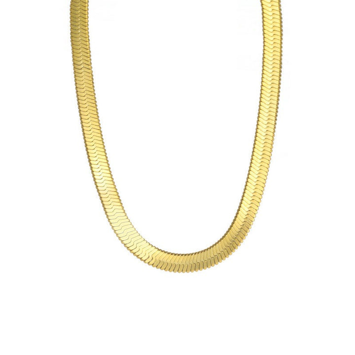 18K Gold Light Luxury Stackable Choker European Multi-Size Dual-Color Snake Chain Necklace