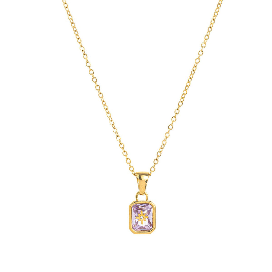 12-Month Birthstone Exclusive Necklace - 18K Gold-Plated Month-Corresponding Clavicle Chain
