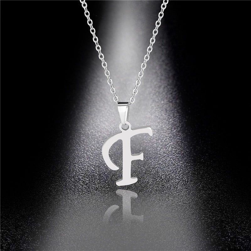 26 Letters Optional Minimalist Silver Necklace - Unisex Personalized Custom Initial Name Accessory