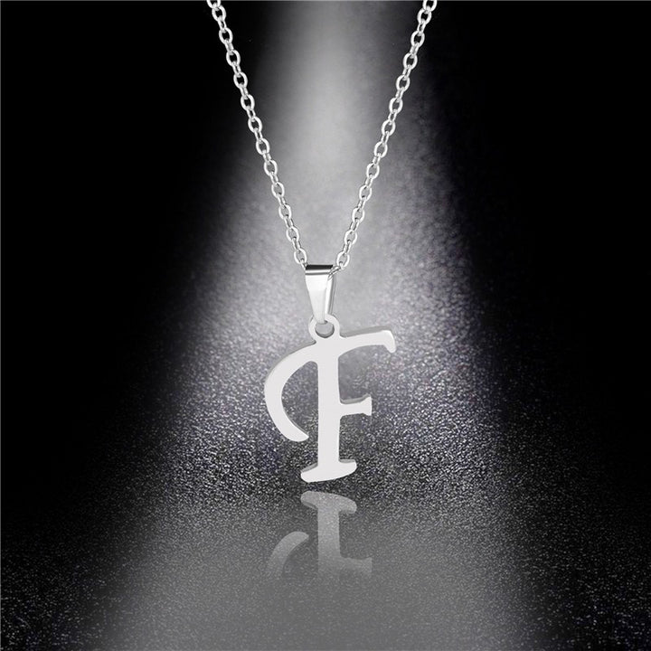 26 Letters Optional Minimalist Silver Necklace - Unisex Personalized Custom Initial Name Accessory