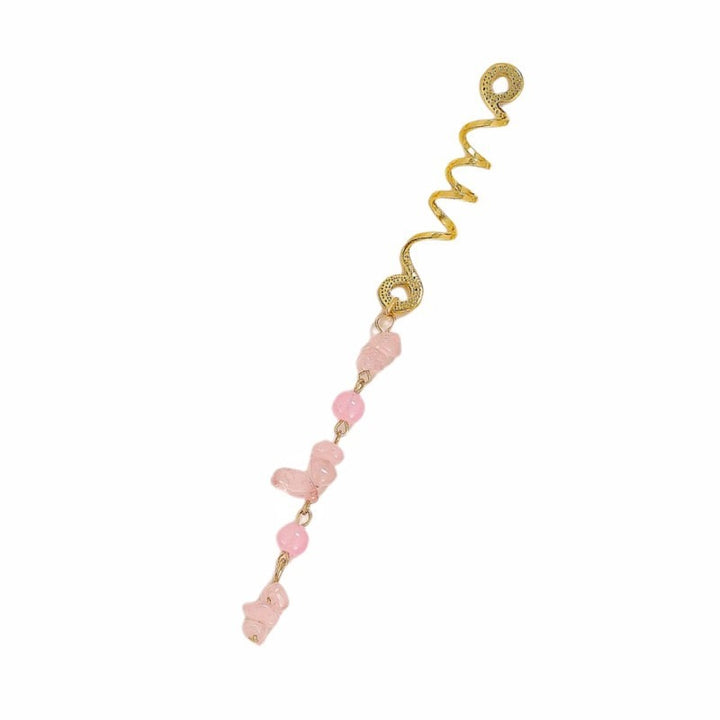 18K Gold Snake Color Crystal Spiral Hair Clips - Natural Crystal Braided Hair Accessories European