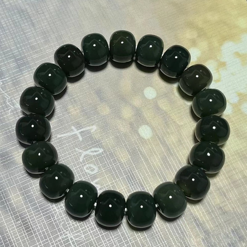 Multi-Color Natural Crystal Barrel Bead Bracelet - Oriental Zen Personalized Bracelet, Unisex Energy Accessory