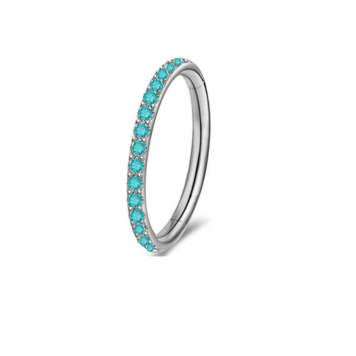 Multi-Color Paved Diamond Circular Multi-Purpose Earring/Nose Ring S925 Silver High-End Piercing Jewelry