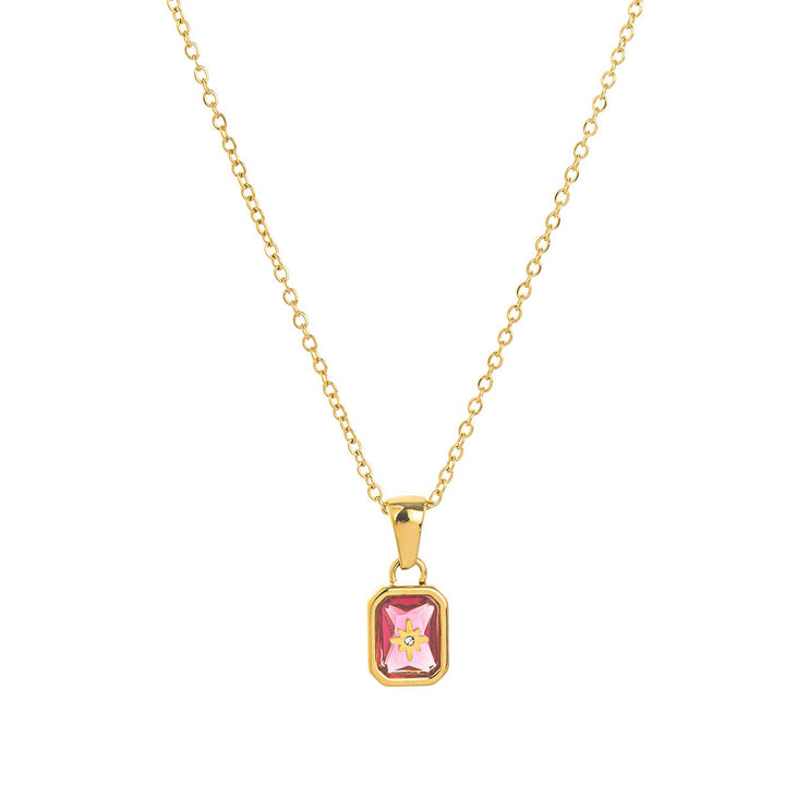 12-Month Birthstone Exclusive Necklace - 18K Gold-Plated Month-Corresponding Clavicle Chain