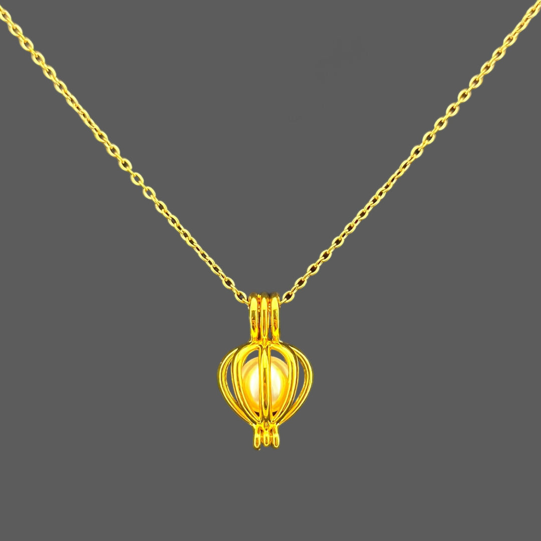 18K Gold/Silver Openable Birdcage Pearl Necklace - Light Luxury Niche Hidden-Item Pendant Choker