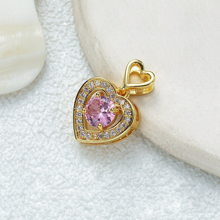 18K Gold Multi-Color Diamond-Paved Color Crystal Pendant Necklace