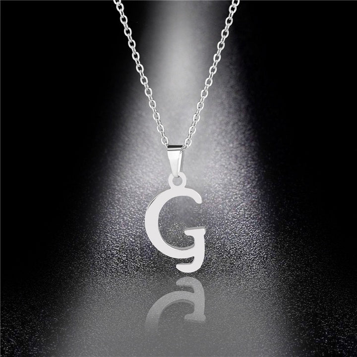 26 Letters Optional Minimalist Silver Necklace - Unisex Personalized Custom Initial Name Accessory