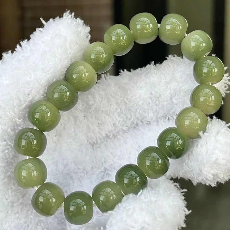 Multi-Color Natural Crystal Barrel Bead Bracelet - Oriental Zen Personalized Bracelet, Unisex Energy Accessory