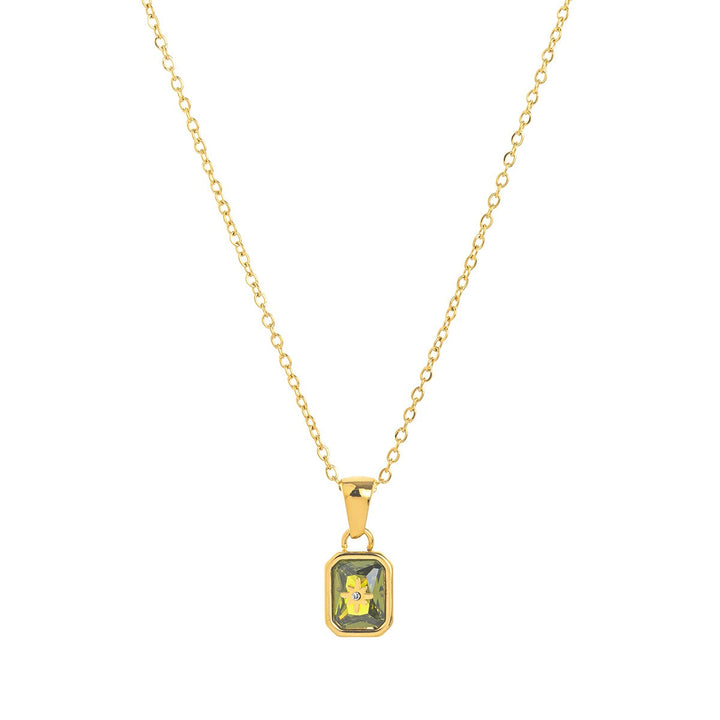 12-Month Birthstone Exclusive Necklace - 18K Gold-Plated Month-Corresponding Clavicle Chain