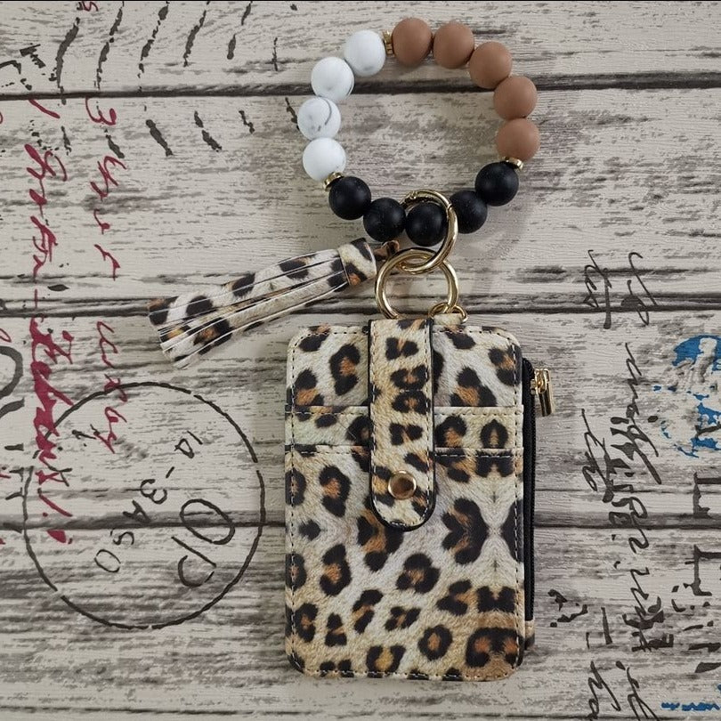 Multi-Style Leather Card Holder + Silicone Bead Tassel Charm - Light Luxury Portable Coin Purse