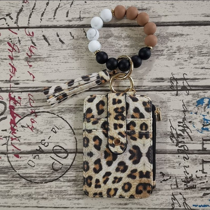 Multi-Style Leather Card Holder + Silicone Bead Tassel Charm - Light Luxury Portable Coin Purse