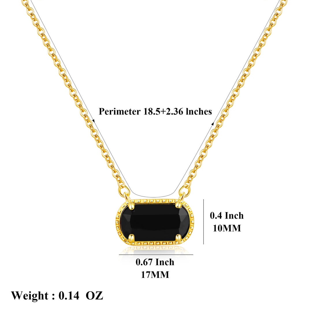 December Birthstone 18K Gold-Plated Necklace - Multi-Color Oval Gemstone Choker