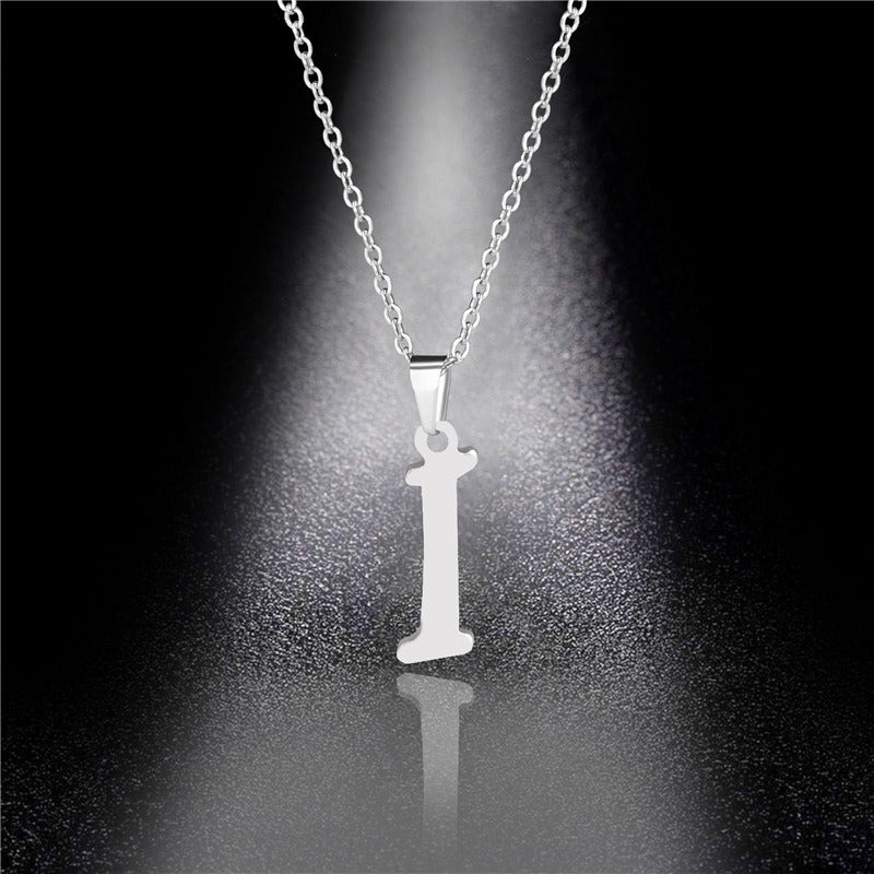 26 Letters Optional Minimalist Silver Necklace - Unisex Personalized Custom Initial Name Accessory