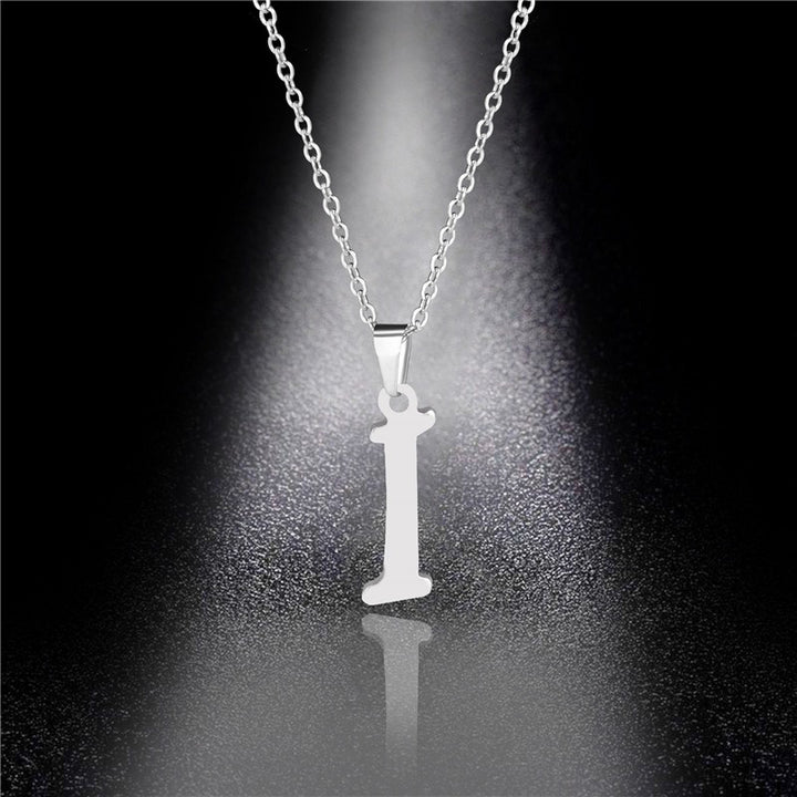 26 Letters Optional Minimalist Silver Necklace - Unisex Personalized Custom Initial Name Accessory