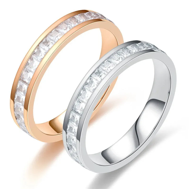 Light Luxury Niche Titanium Steel Zircon Ring