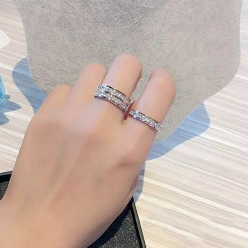 Light Luxury Niche Titanium Steel Zircon Ring