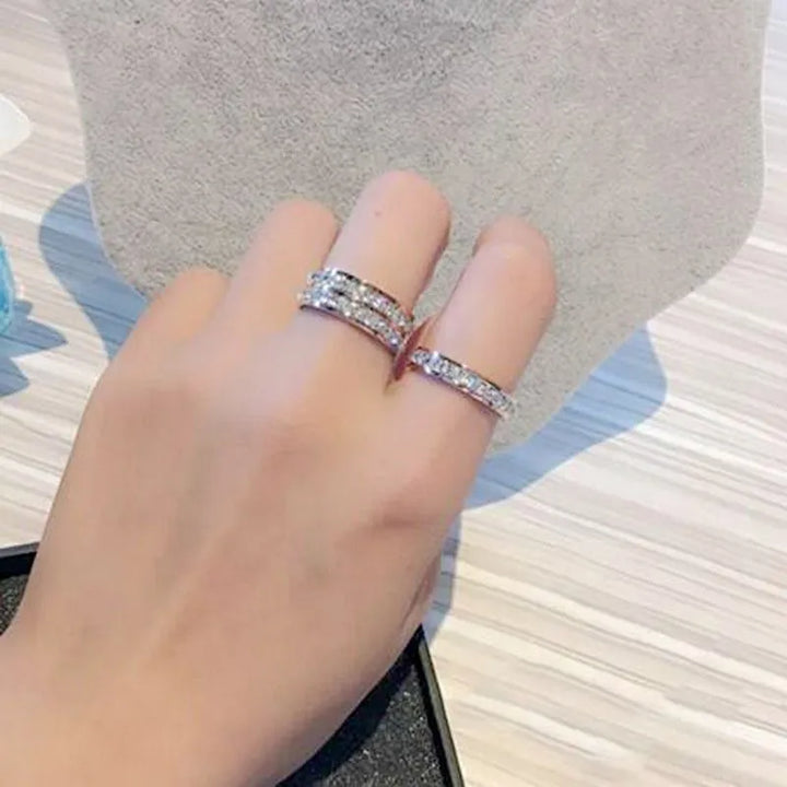 Light Luxury Niche Titanium Steel Zircon Ring