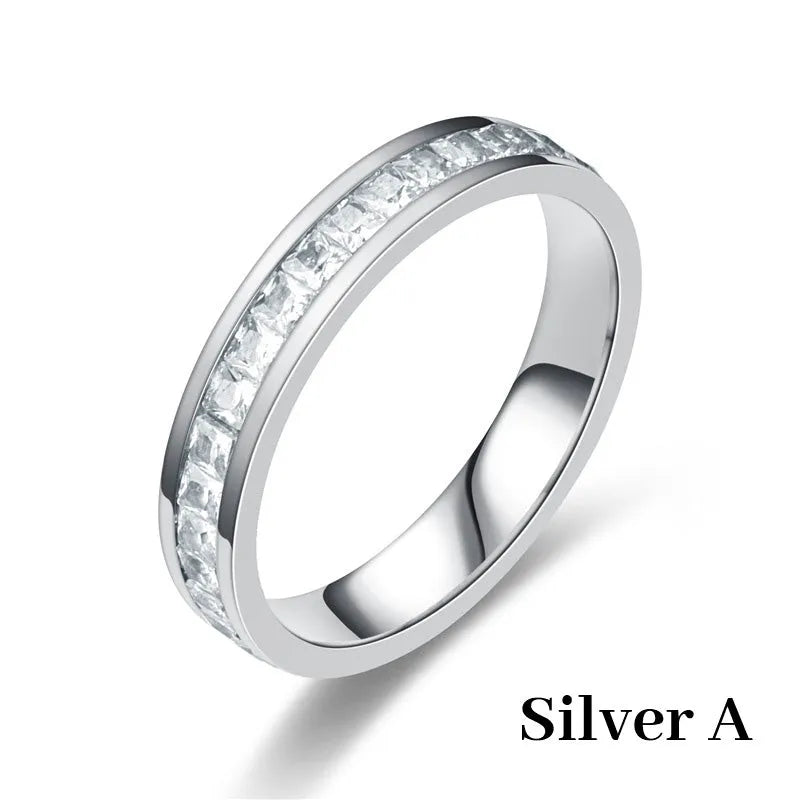 Light Luxury Niche Titanium Steel Zircon Ring