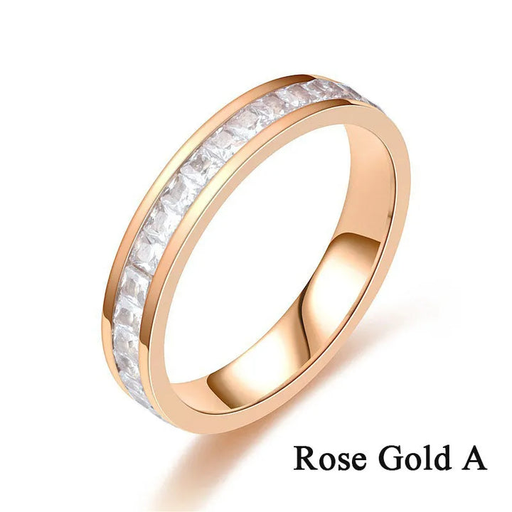 Light Luxury Niche Titanium Steel Zircon Ring