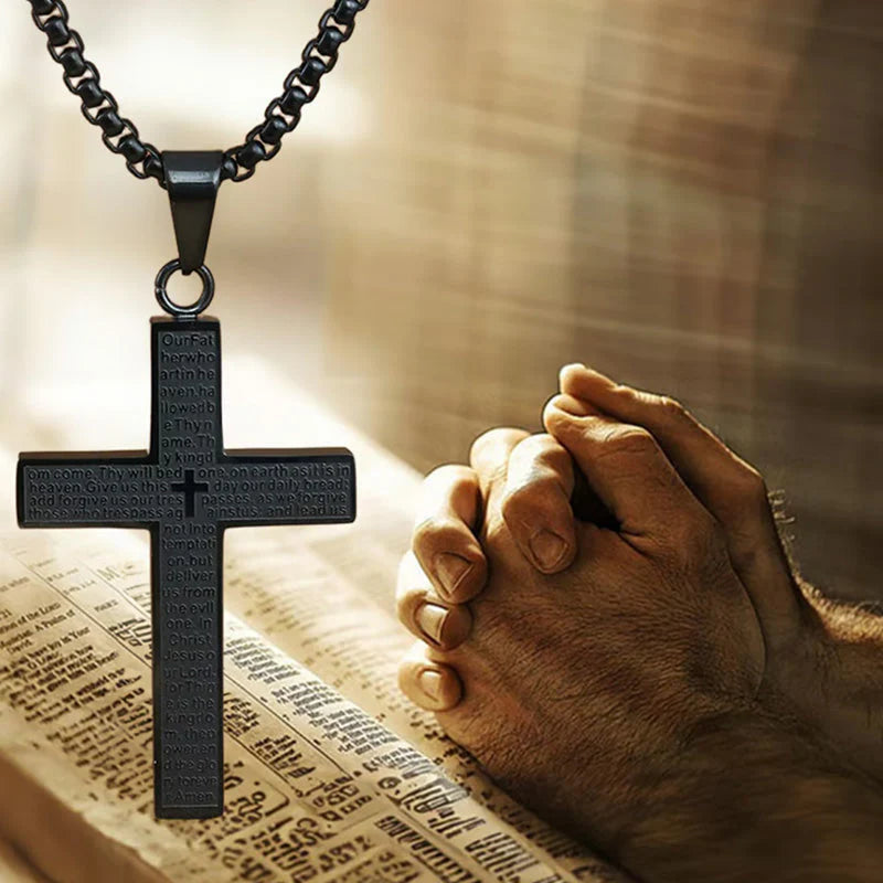 Religious Faith Trendy Accessory Scripture Cross Necklace