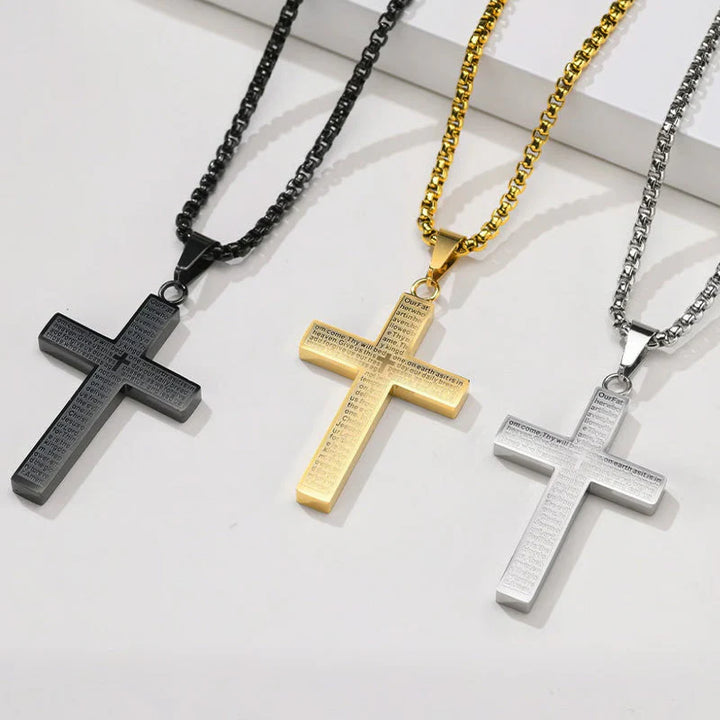 Religious Faith Trendy Accessory Scripture Cross Necklace