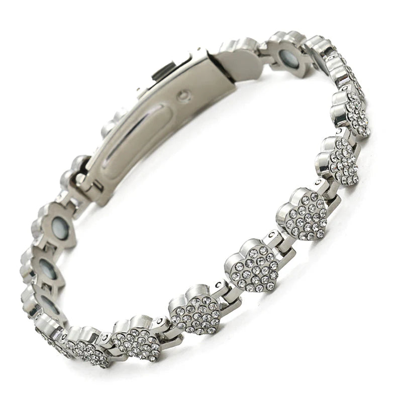 Women's Dazzling Heart-Shaped Magnetic Copper Bracelets