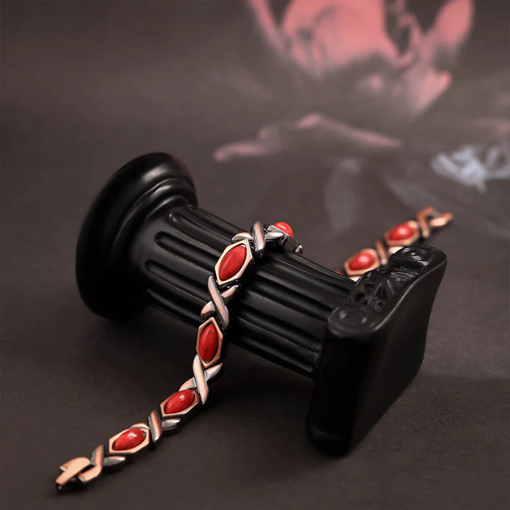 Antique Copper Finish Magnetic Stone Bracelet