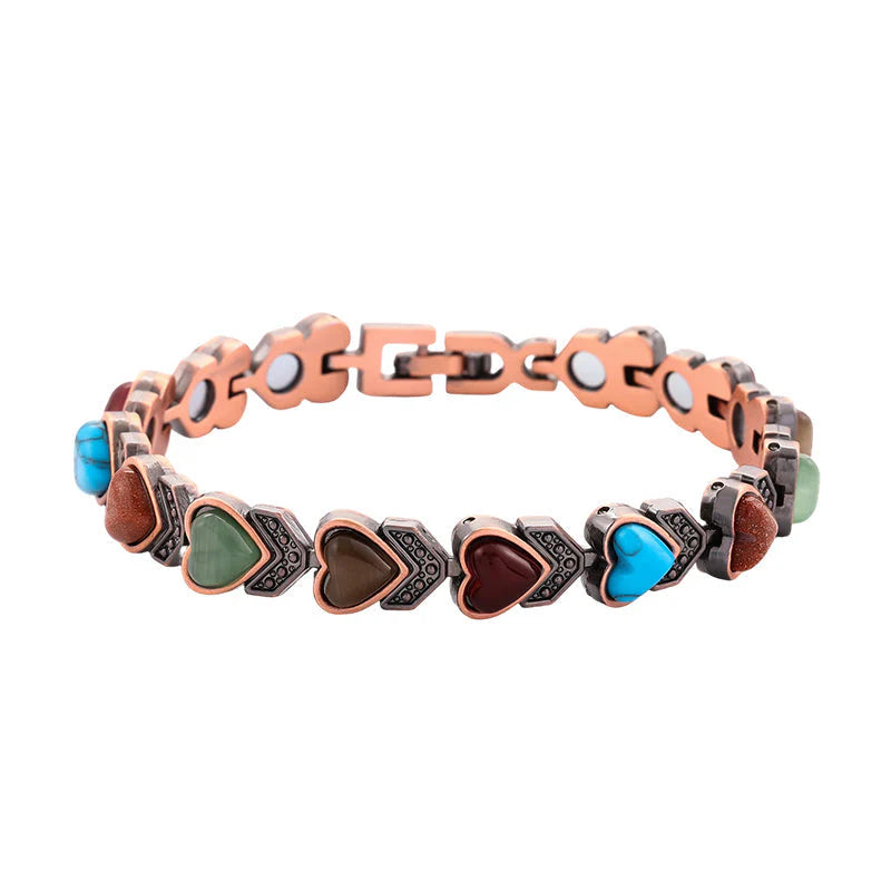 Antique Copper Finish Magnetic Stone Bracelet