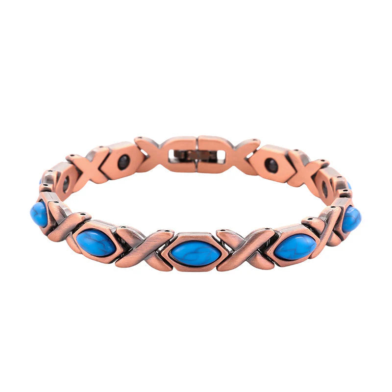 Antique Copper Finish Magnetic Stone Bracelet