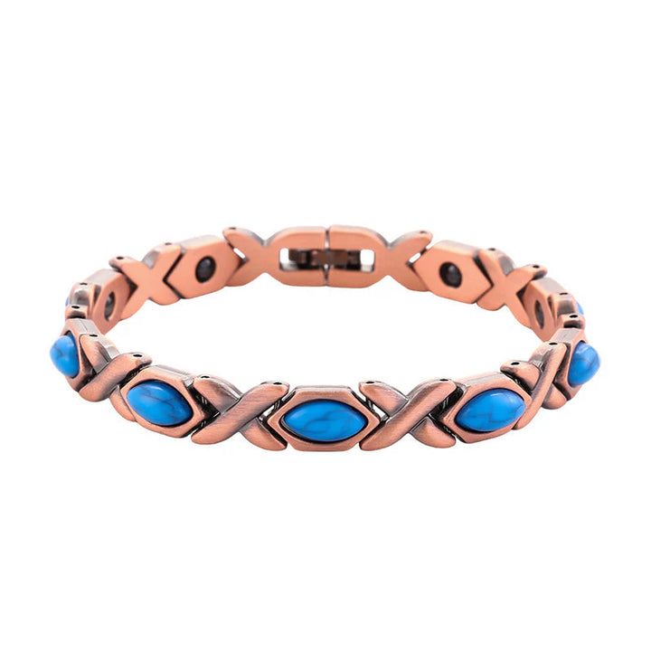 Antique Copper Finish Magnetic Stone Bracelet