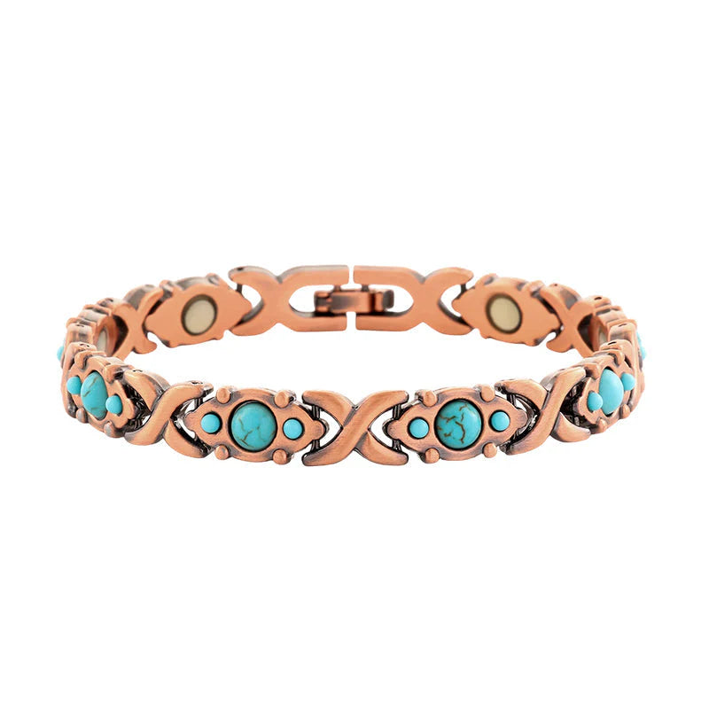 Antique Copper Finish Magnetic Stone Bracelet