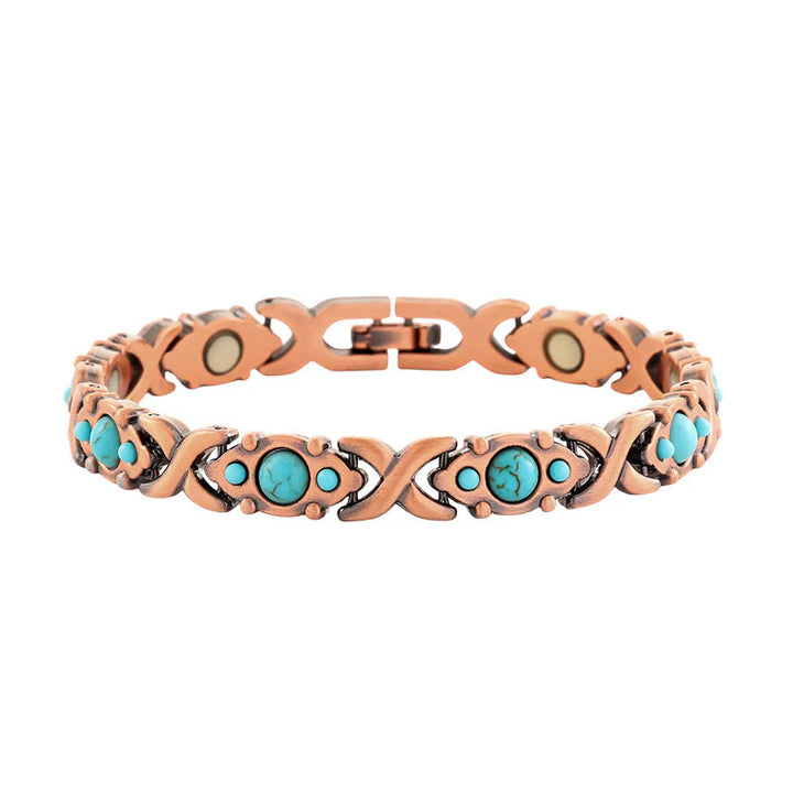 Antique Copper Finish Magnetic Stone Bracelet